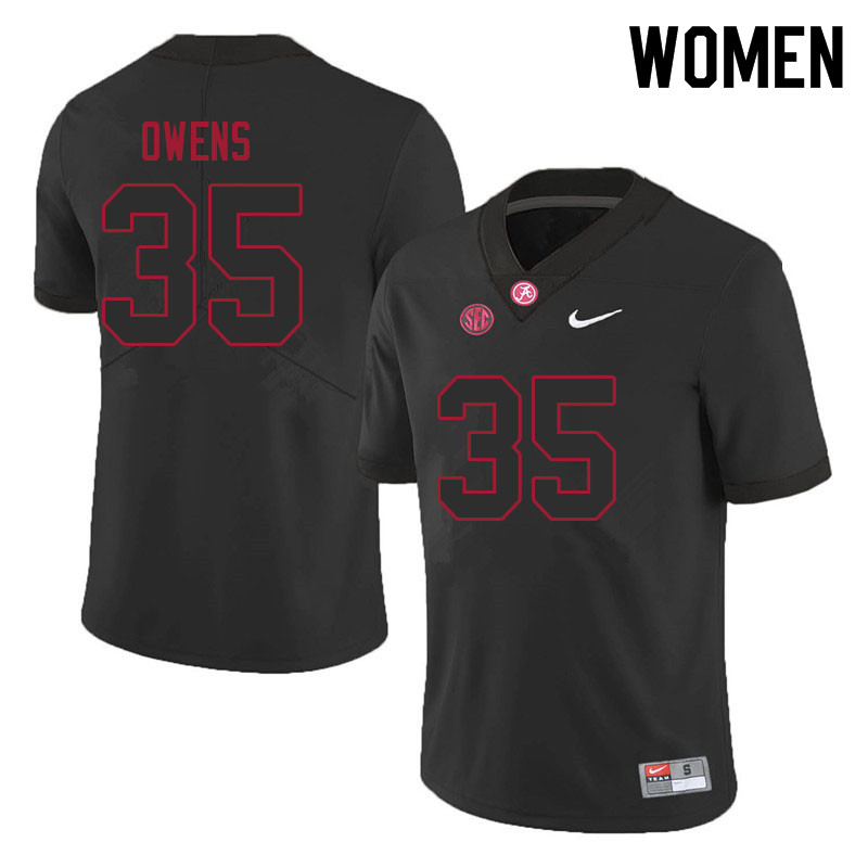 Alabama Crimson Tide Women's Austin Owens #35 Black NCAA Nike Authentic Stitched 2021 College Football Jersey MB16J61LP